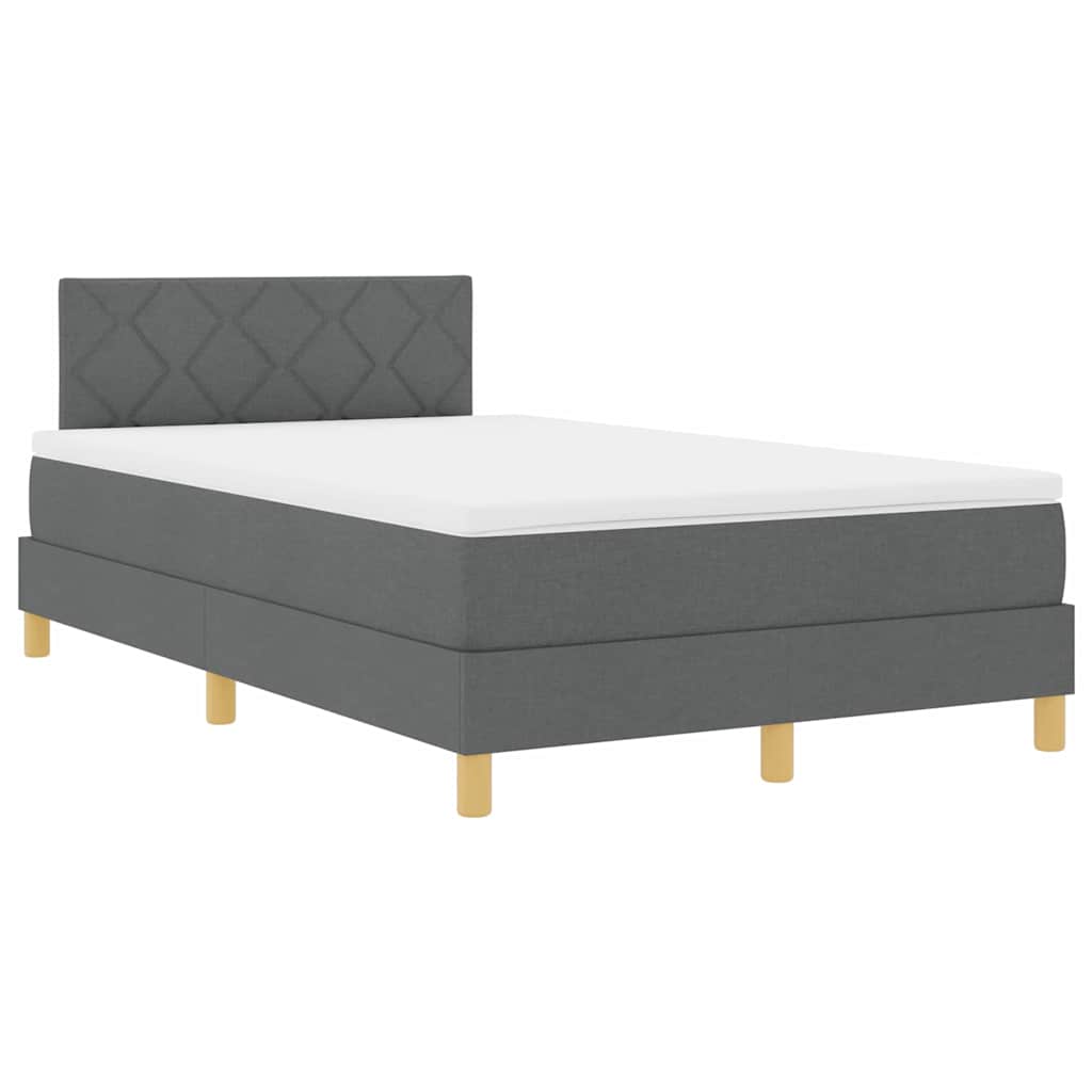 LED Box Spring Bed met hoofdeinde Donkergrijs 120 x 190 cm Stof is nu te koop bij PeponiXL, paradijselijk wonen!
