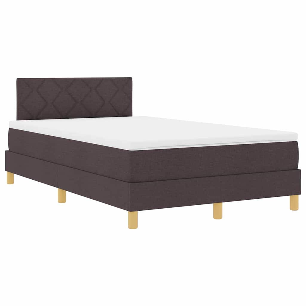 LED Box Spring Bed met hoofdeinde Donkerbruin 120 x 190 cm Stof is nu te koop bij PeponiXL, paradijselijk wonen!