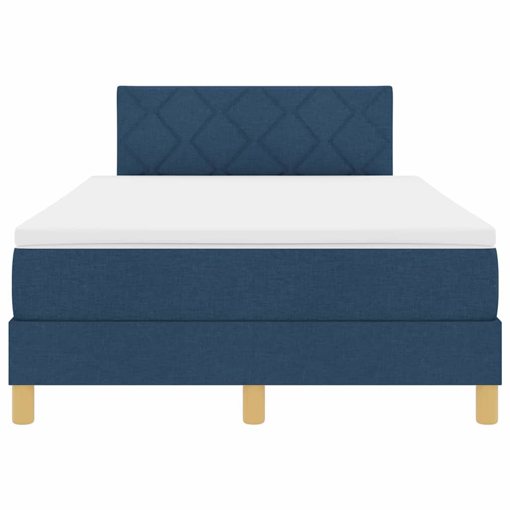 LED Box Spring Bed met hoofdeinde Blauw 120 x 190 cm Stof is nu te koop bij PeponiXL, paradijselijk wonen!