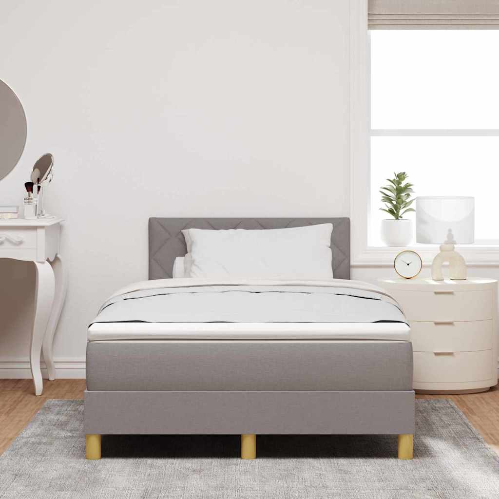 LED Box Spring Bed met hoofdeinde Taupe 120 x 200 cm Stof is nu te koop bij PeponiXL, paradijselijk wonen!