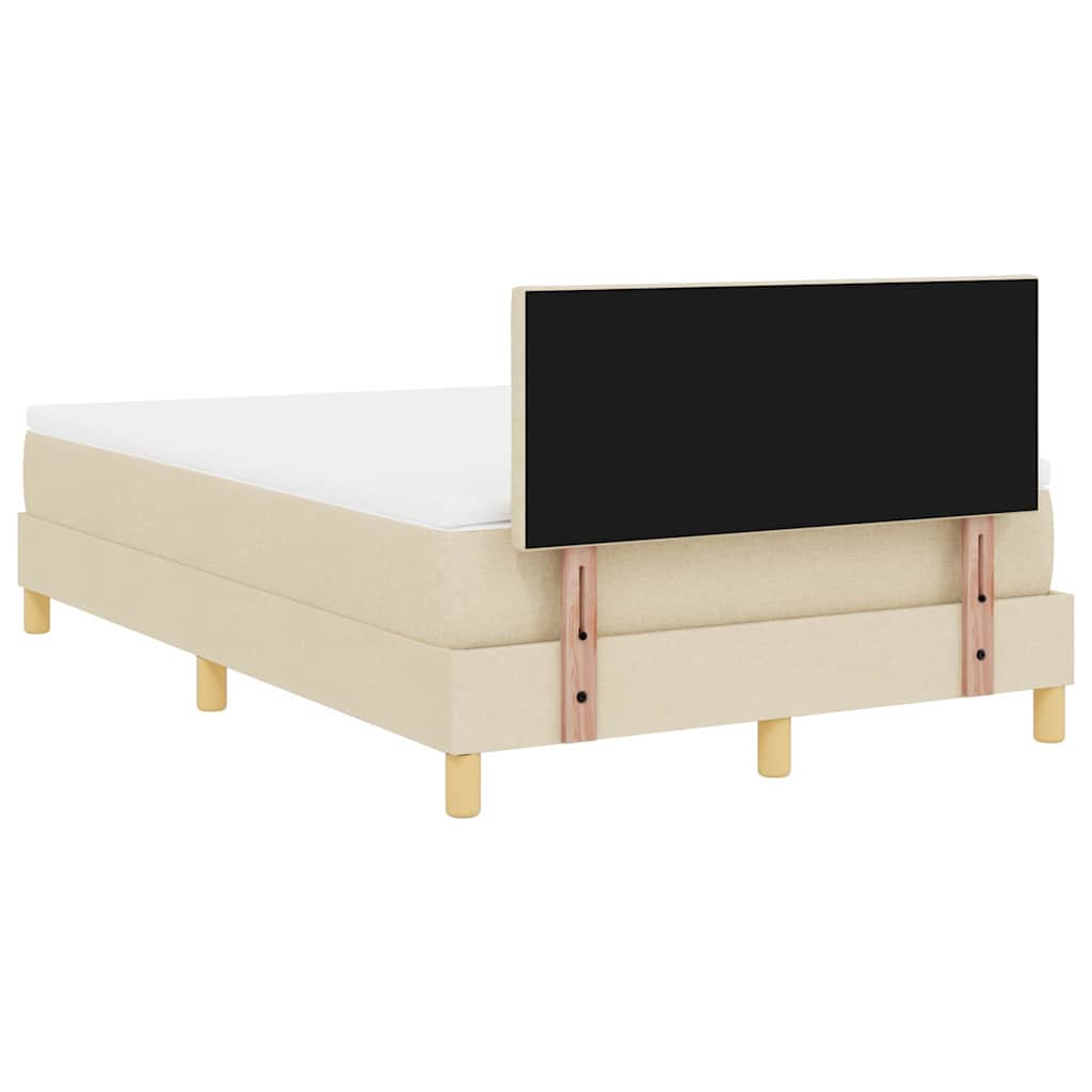 LED Box Spring Bed met hoofdeinde Crème 120 x 200 cm Stof