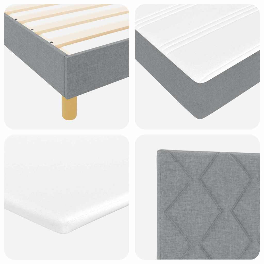 LED Box Spring Bed met hoofdeinde Lichtgrijs 160 x 200 cm Stof is nu te koop bij PeponiXL, paradijselijk wonen!