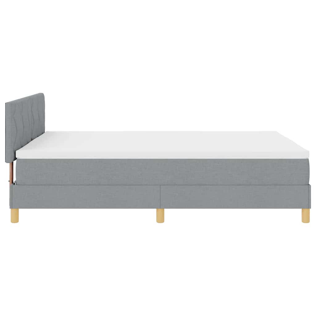 LED Box Spring Bed met hoofdeinde Lichtgrijs 160 x 200 cm Stof is nu te koop bij PeponiXL, paradijselijk wonen!