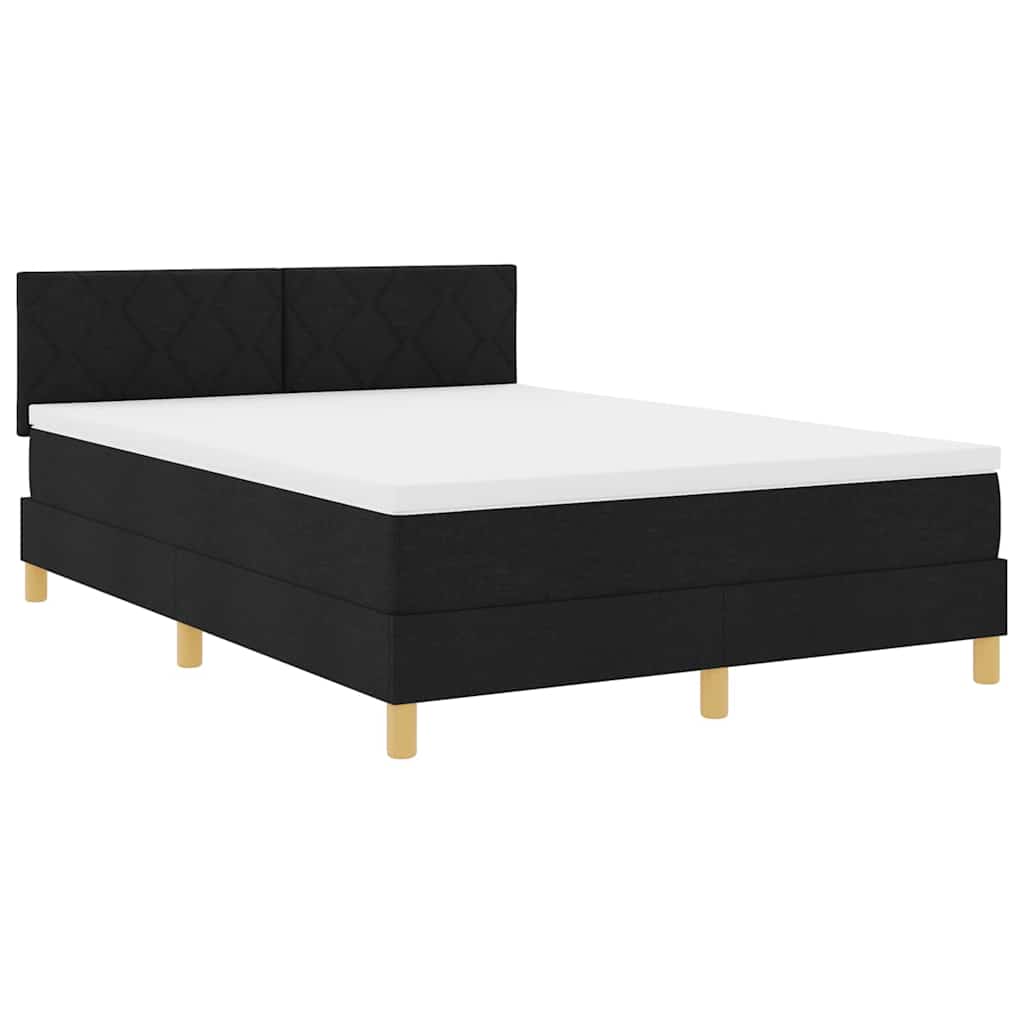 LED Box Spring Bed met hoofdeinde Zwart 160 x 200 cm Stof