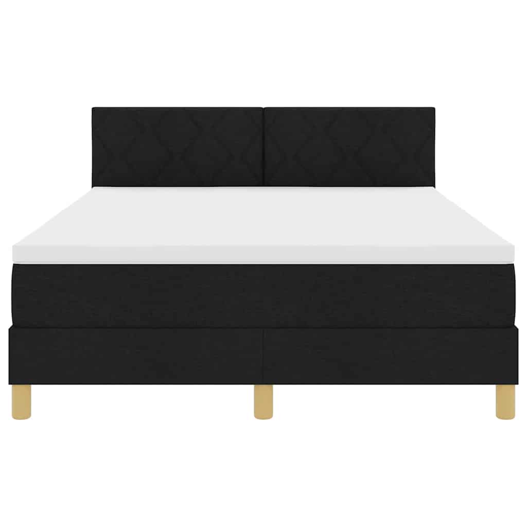 LED Box Spring Bed met hoofdeinde Zwart 160 x 200 cm Stof