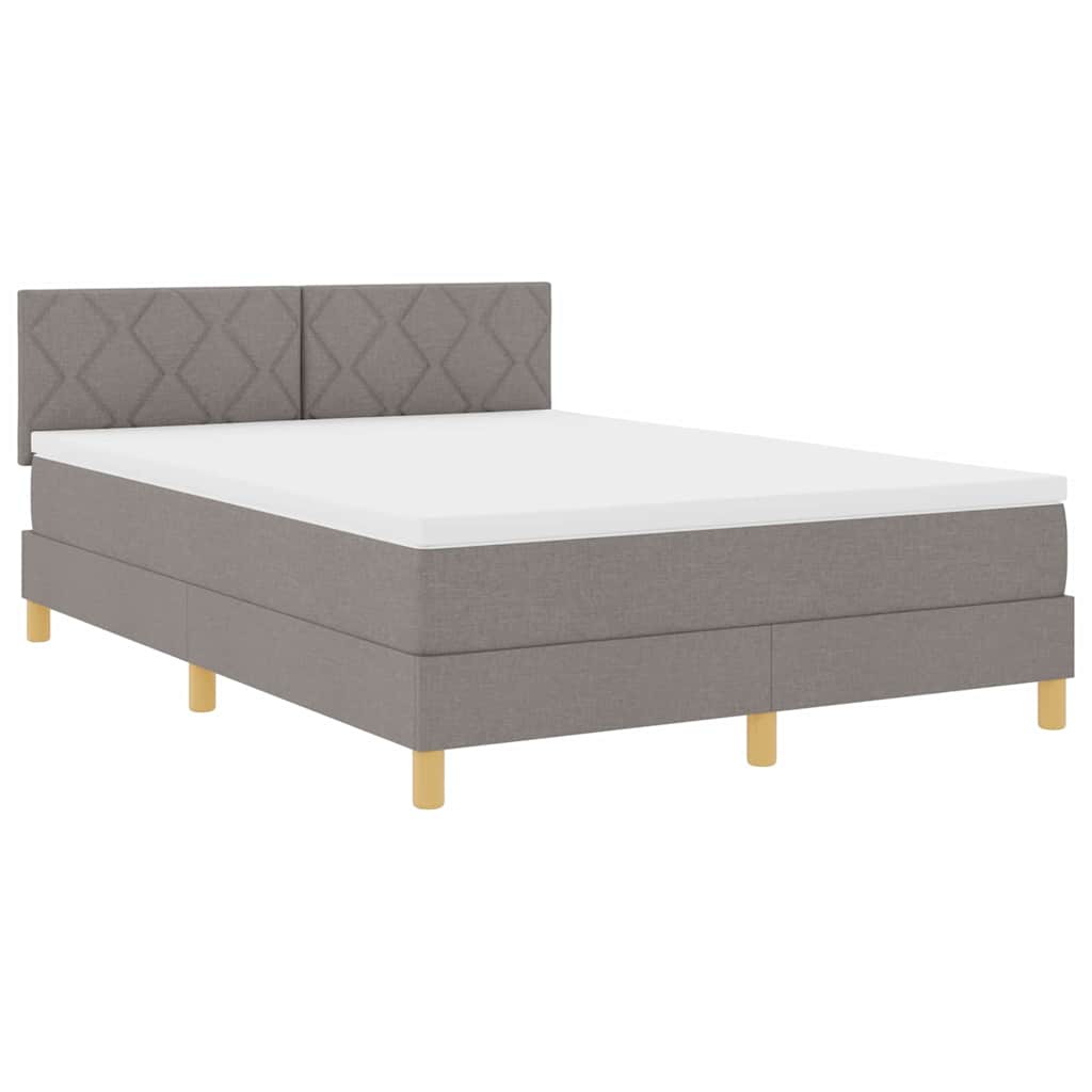 LED Box Spring Bed met hoofdeinde Taupe 160 x 200 cm Stof is nu te koop bij PeponiXL, paradijselijk wonen!
