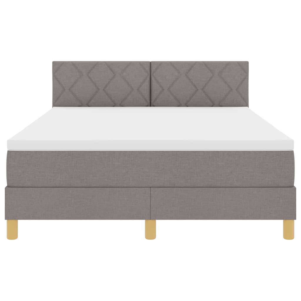 LED Box Spring Bed met hoofdeinde Taupe 160 x 200 cm Stof is nu te koop bij PeponiXL, paradijselijk wonen!