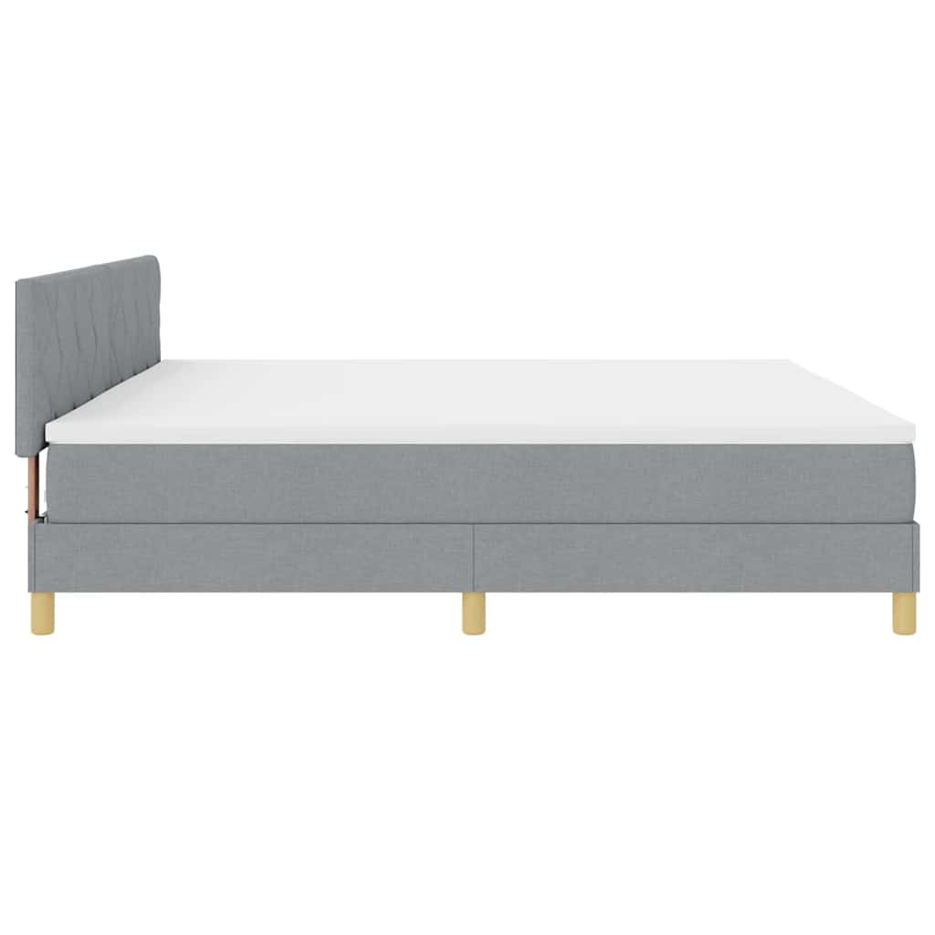 LED Box Spring Bed met hoofdeinde Lichtgrijs 200 x 200 cm Stof is nu te koop bij PeponiXL, paradijselijk wonen!