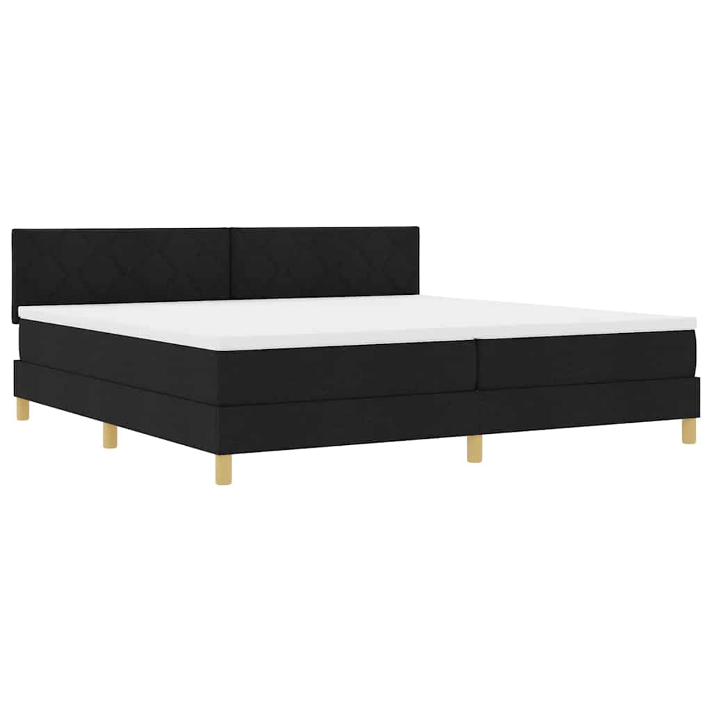 LED Box Spring Bed met hoofdeinde Zwart 200 x 200 cm Stof is nu te koop bij PeponiXL, paradijselijk wonen!