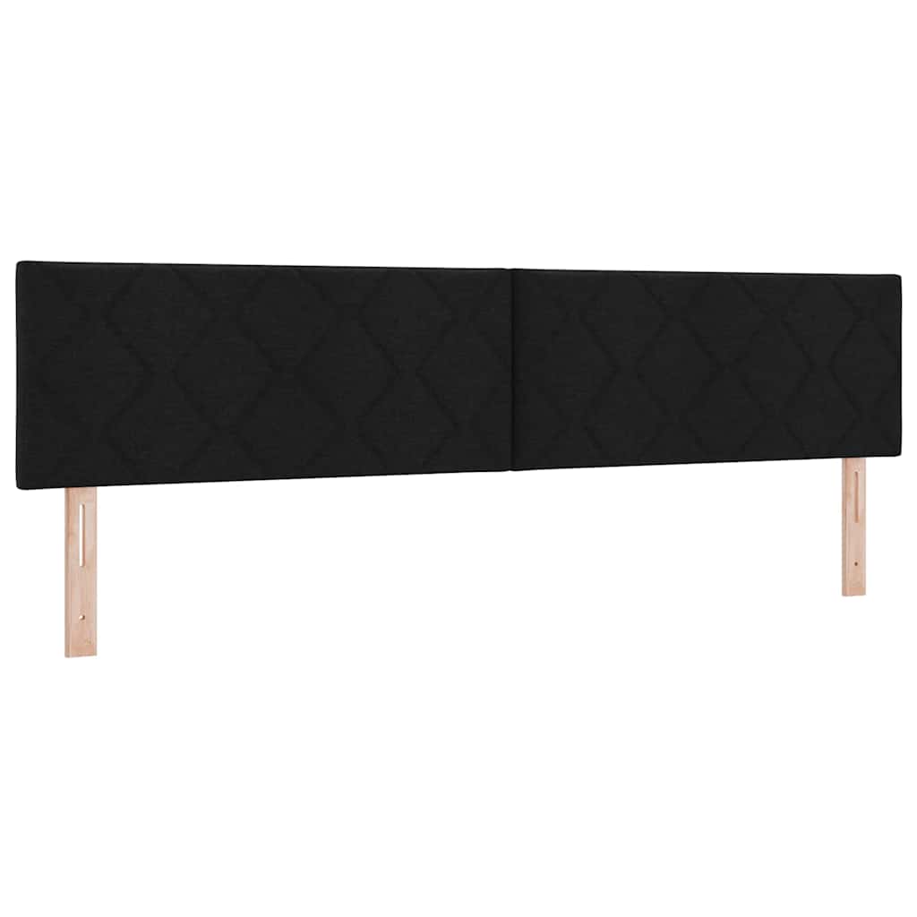 LED Box Spring Bed met hoofdeinde Zwart 200 x 200 cm Stof is nu te koop bij PeponiXL, paradijselijk wonen!