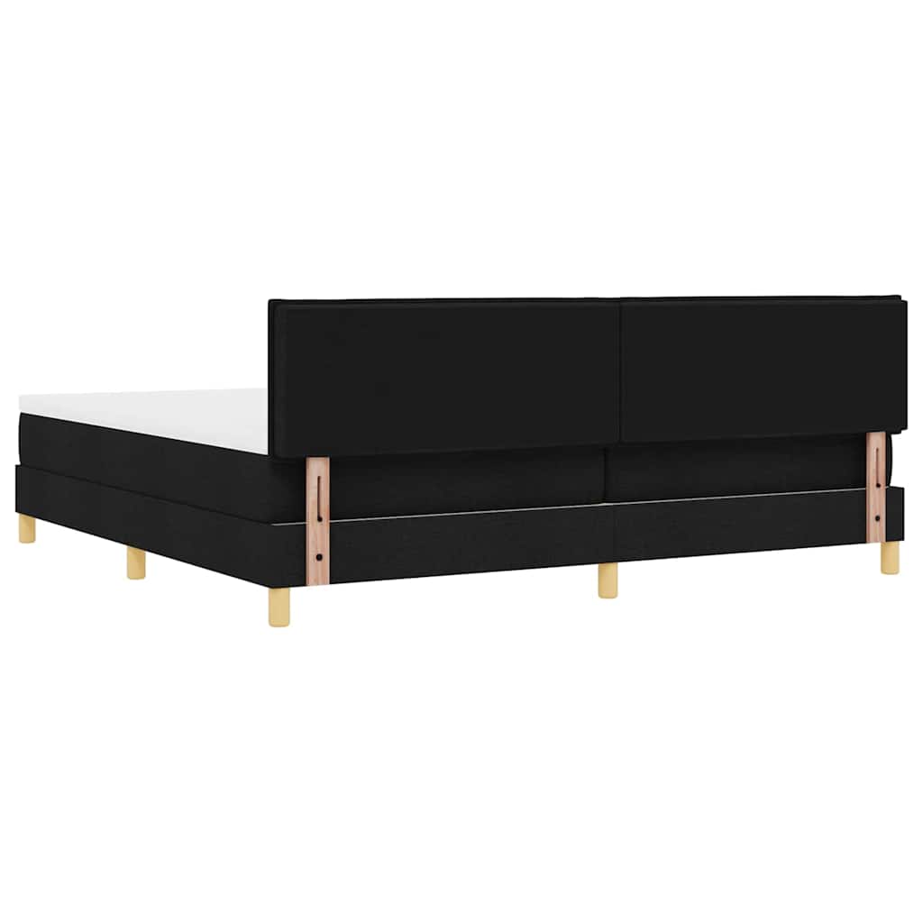LED Box Spring Bed met hoofdeinde Zwart 200 x 200 cm Stof is nu te koop bij PeponiXL, paradijselijk wonen!