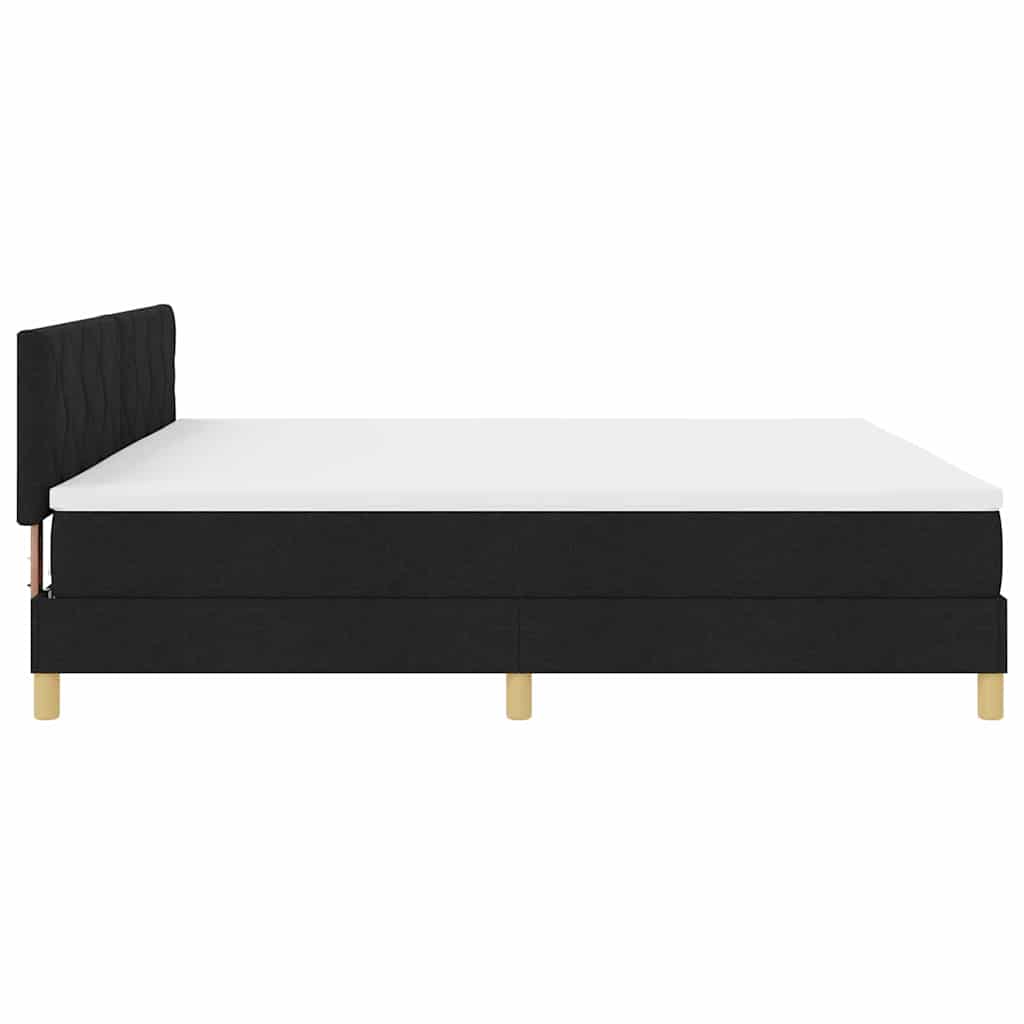 LED Box Spring Bed met hoofdeinde Zwart 200 x 200 cm Stof is nu te koop bij PeponiXL, paradijselijk wonen!