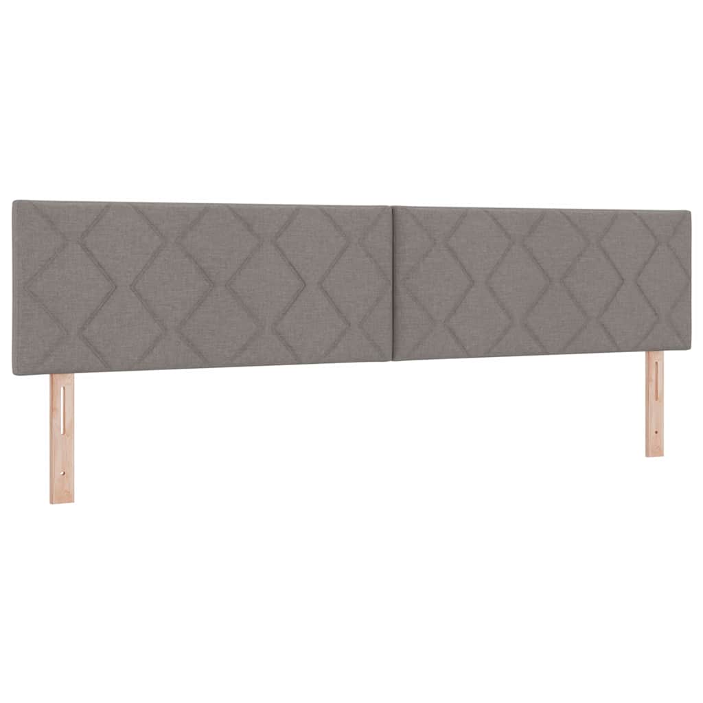 LED Box Spring Bed met hoofdeinde Taupe 200 x 200 cm Stof