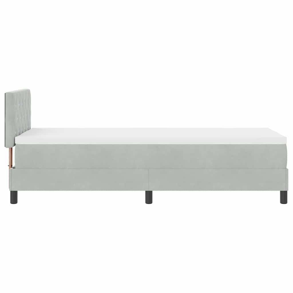 LED Box Spring Bed met matras Lichtgrijs 80 x 200 cm Fluweel is nu te koop bij PeponiXL, paradijselijk wonen!