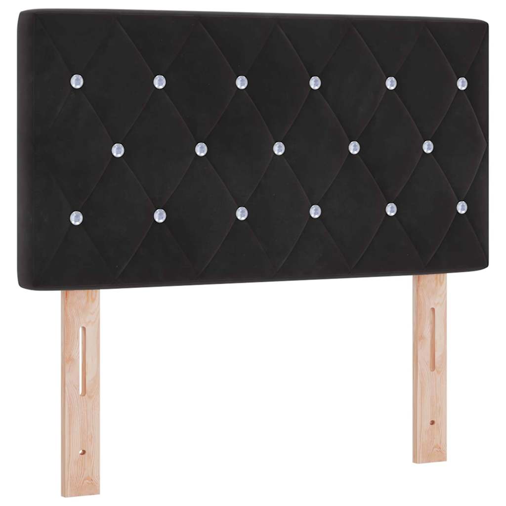 LED Box Spring Bed met matras met LED Zwart 80 x 200 cm Fluweel is nu te koop bij PeponiXL, paradijselijk wonen!