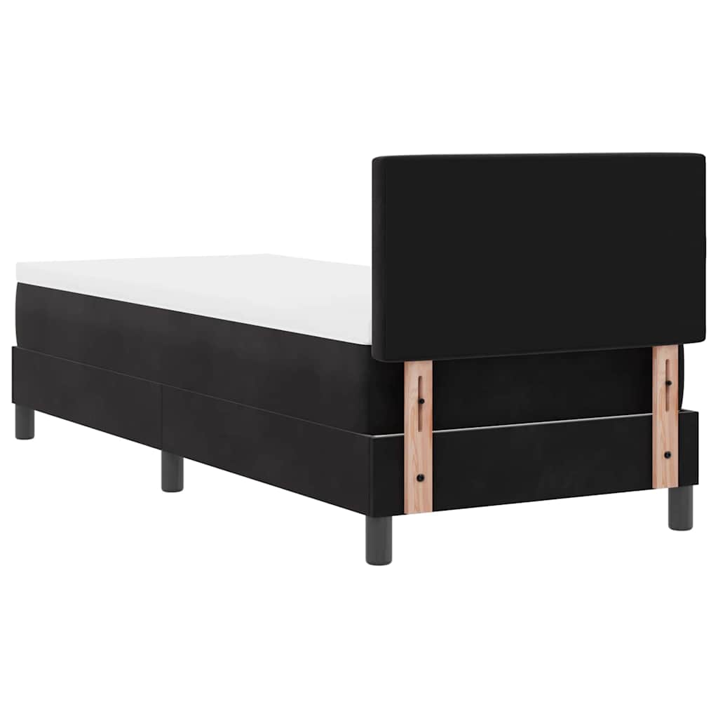 LED Box Spring Bed met matras met LED Zwart 80 x 200 cm Fluweel is nu te koop bij PeponiXL, paradijselijk wonen!