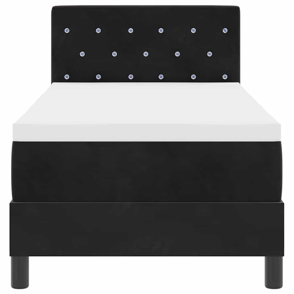 LED Box Spring Bed met matras met LED Zwart 80 x 200 cm Fluweel is nu te koop bij PeponiXL, paradijselijk wonen!