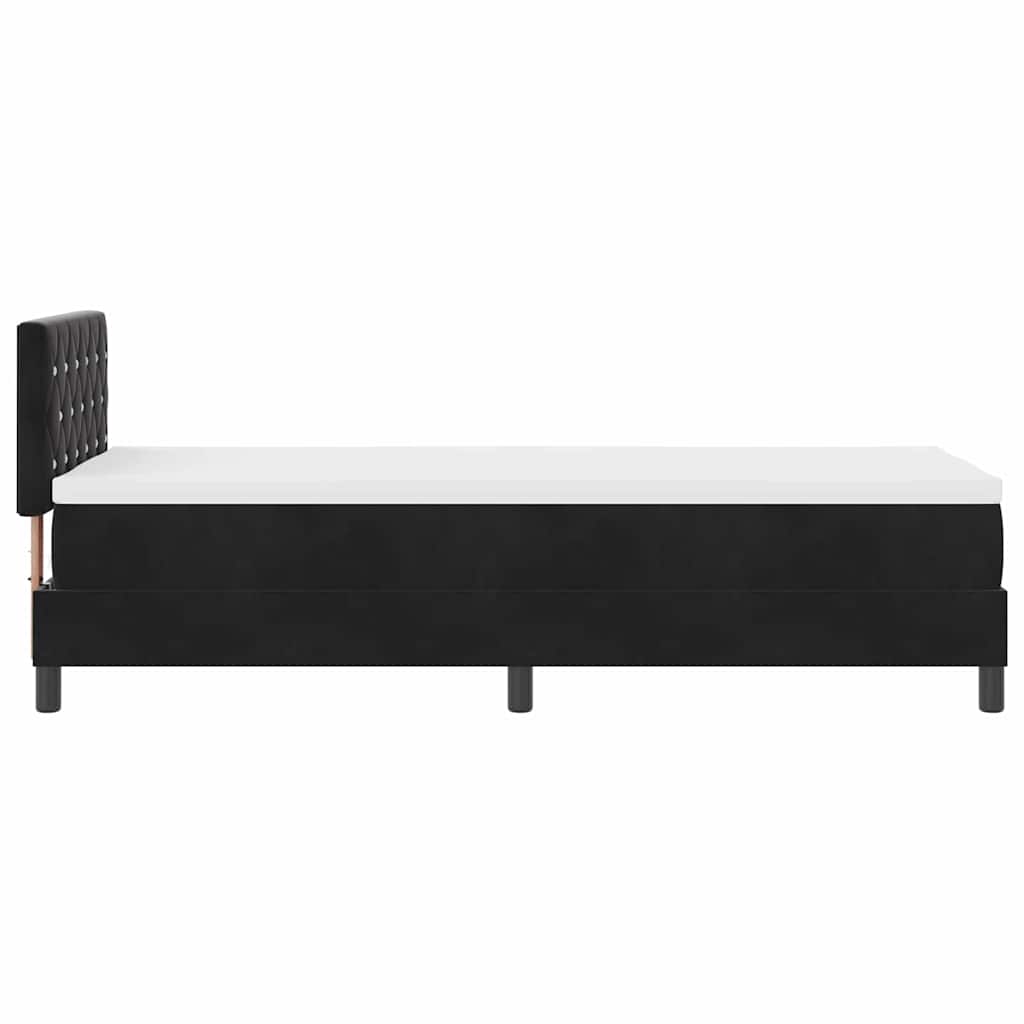 LED Box Spring Bed met matras met LED Zwart 80 x 200 cm Fluweel is nu te koop bij PeponiXL, paradijselijk wonen!