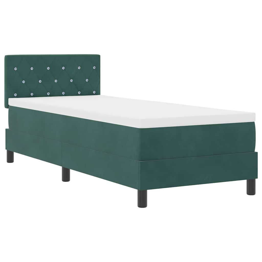 LED Box Spring Bed met matras Donkergroen 80 x 200 cm Fluweel is nu te koop bij PeponiXL, paradijselijk wonen!