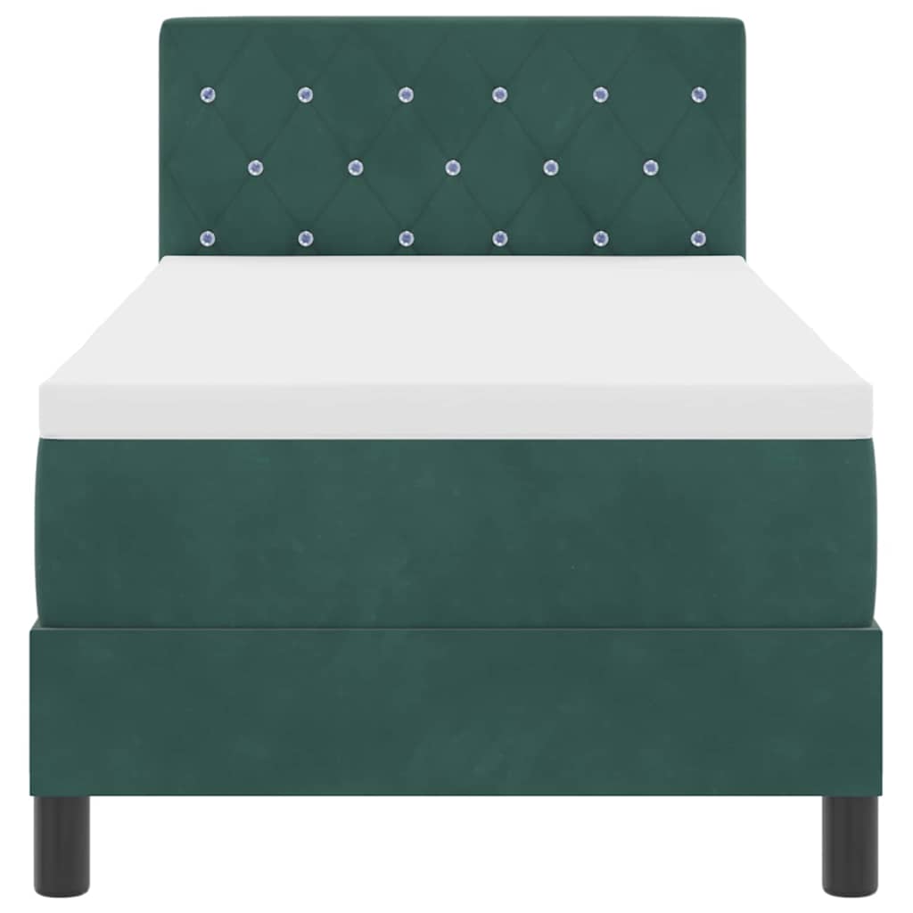 LED Box Spring Bed met matras Donkergroen 80 x 200 cm Fluweel is nu te koop bij PeponiXL, paradijselijk wonen!