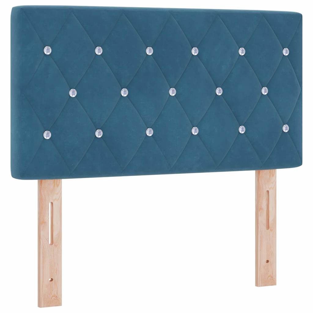 LED Box Spring Bed met matras Donkerblauw 80 x 200 cm Fluweel is nu te koop bij PeponiXL, paradijselijk wonen!