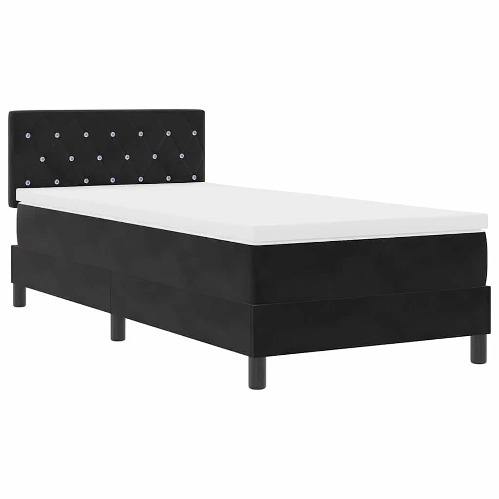 LED Box Spring Bed met matras met LED Zwart 90 x 190 cm Fluweel is nu te koop bij PeponiXL, paradijselijk wonen!
