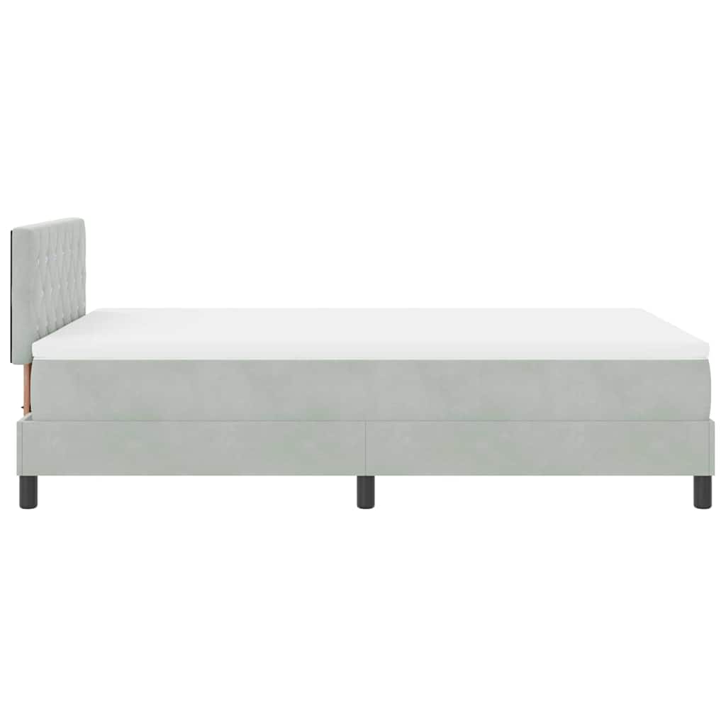LED Box Spring Bed met matras Lichtgrijs 120 x 190 cm Fluweel is nu te koop bij PeponiXL, paradijselijk wonen!