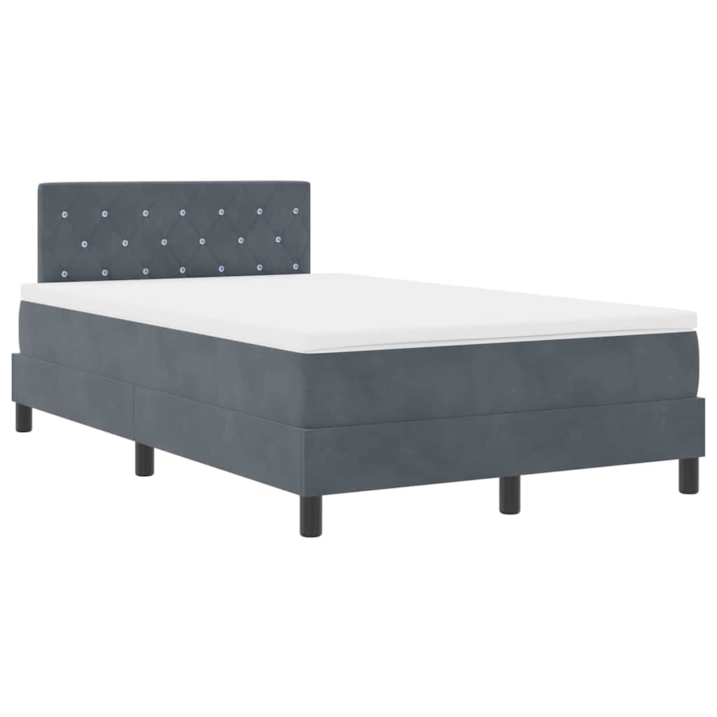 LED Box Spring Bed met matras Donkergrijs 120 x 200 cm Fluweel is nu te koop bij PeponiXL, paradijselijk wonen!