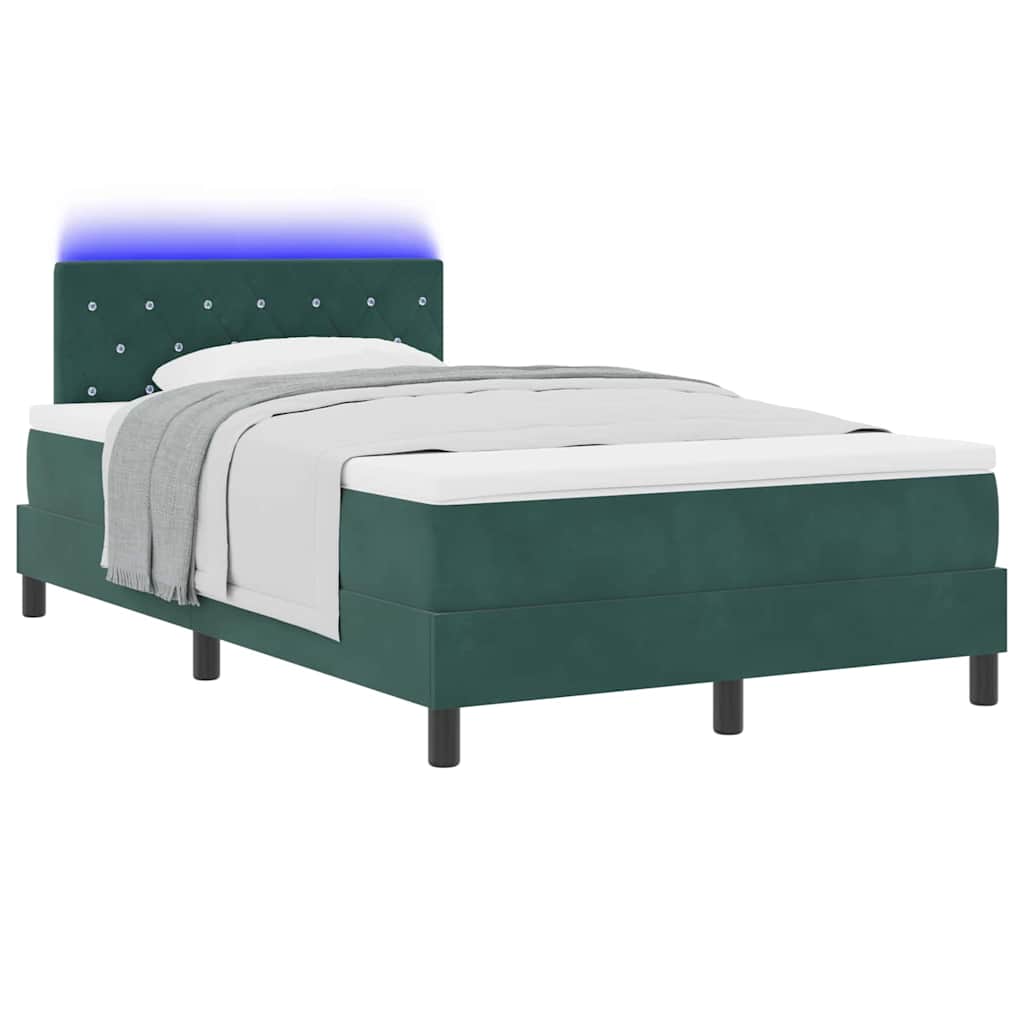 LED Box Spring Bed met matras Donkergroen 120 x 200 cm Fluweel is nu te koop bij PeponiXL, paradijselijk wonen!