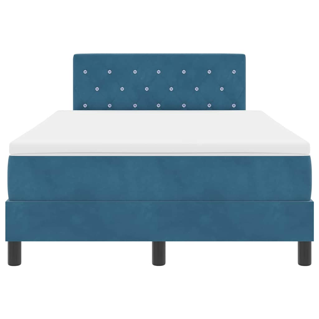 LED Box Spring Bed met matras Donkerblauw 120 x 200 cm Fluweel is nu te koop bij PeponiXL, paradijselijk wonen!
