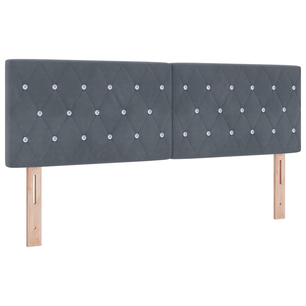 LED Box Spring Bed met matras Donkergrijs 140 x 200 cm Fluweel is nu te koop bij PeponiXL, paradijselijk wonen!