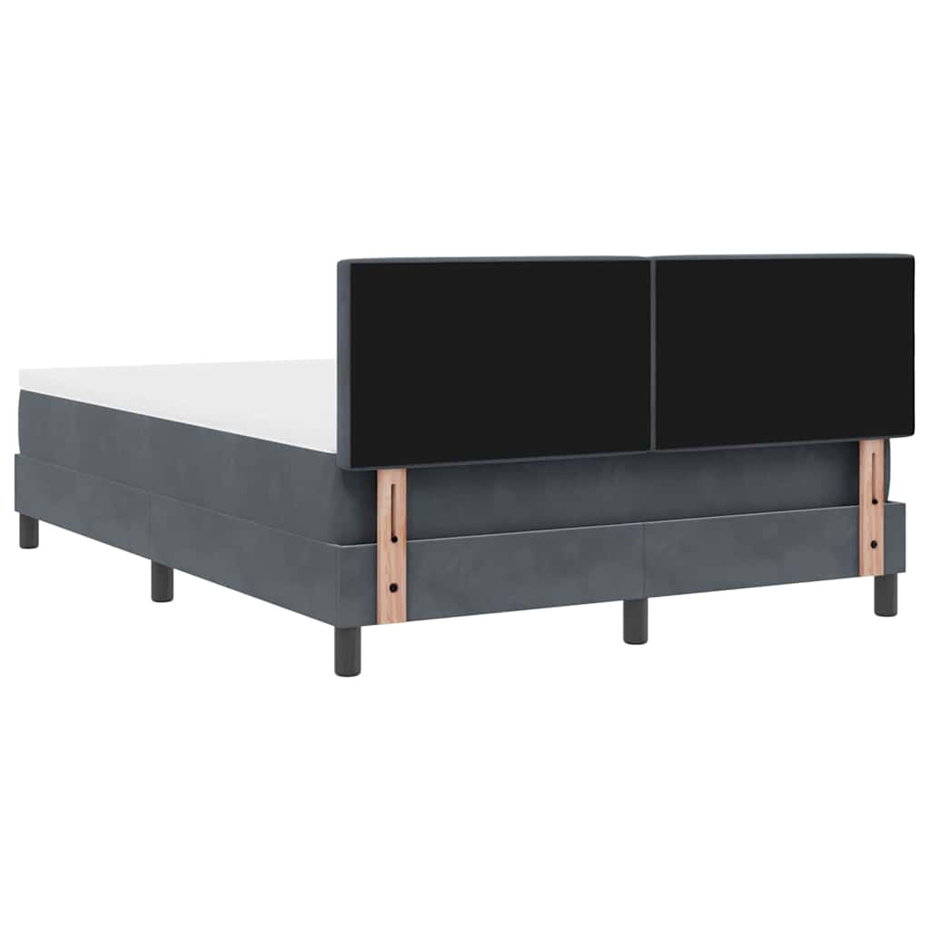 LED Box Spring Bed met matras Donkergrijs 140 x 200 cm Fluweel is nu te koop bij PeponiXL, paradijselijk wonen!