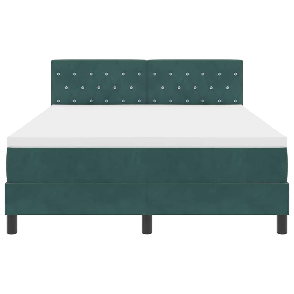 LED Box Spring Bed met matras Donkergroen 140 x 200 cm Fluweel is nu te koop bij PeponiXL, paradijselijk wonen!