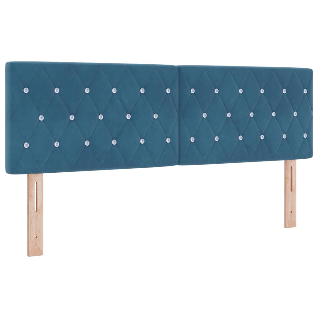 LED Box Spring Bed met matras Donkerblauw 140 x 200 cm Fluweel is nu te koop bij PeponiXL, paradijselijk wonen!