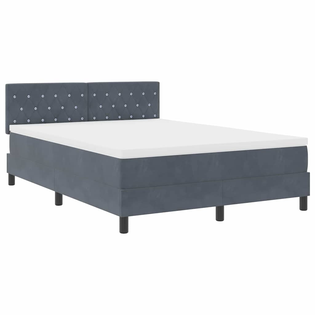 LED Box Spring Bed met matras Donkergrijs 160 x 200 cm Fluweel is nu te koop bij PeponiXL, paradijselijk wonen!
