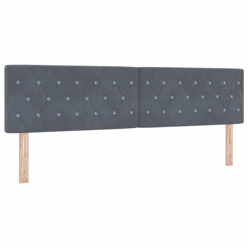 LED Box Spring Bed met matras Donkergrijs 180 x 200 cm Fluweel is nu te koop bij PeponiXL, paradijselijk wonen!