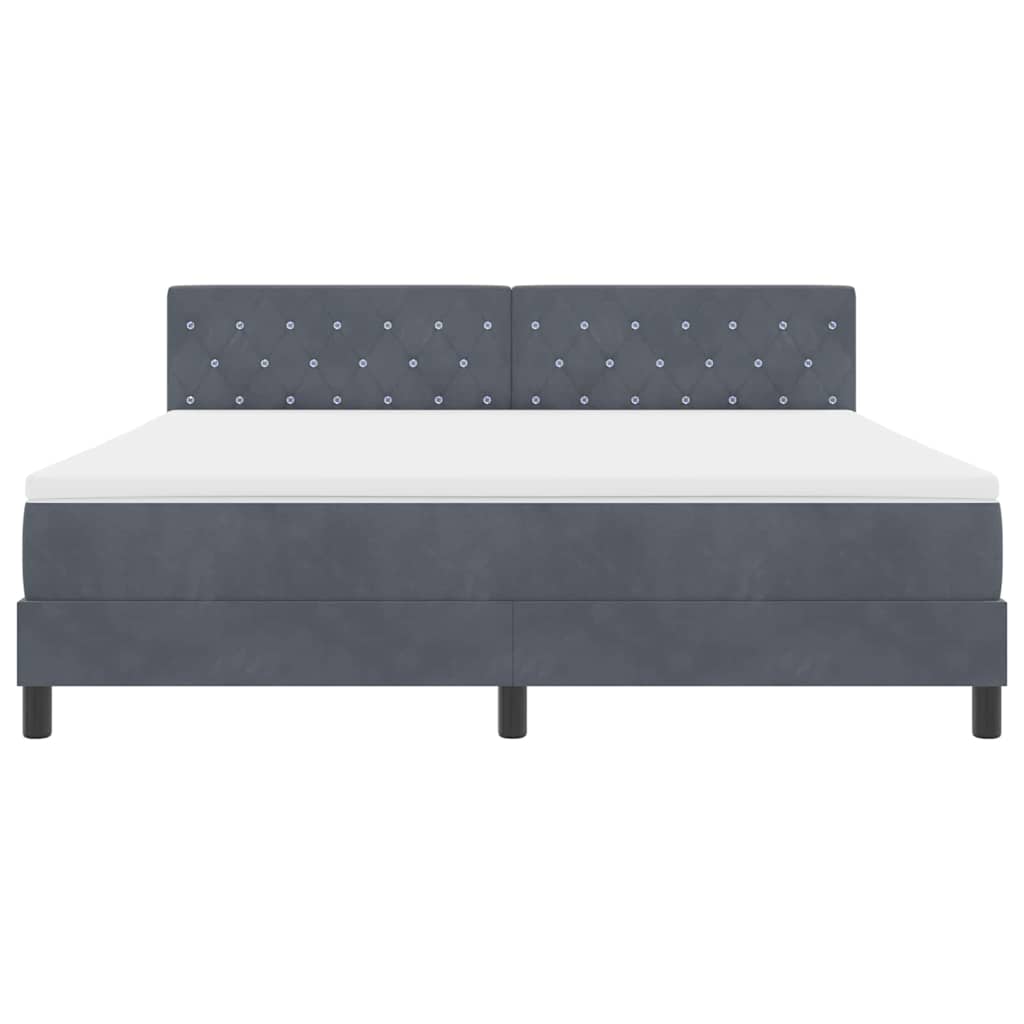 LED Box Spring Bed met matras Donkergrijs 180 x 200 cm Fluweel is nu te koop bij PeponiXL, paradijselijk wonen!