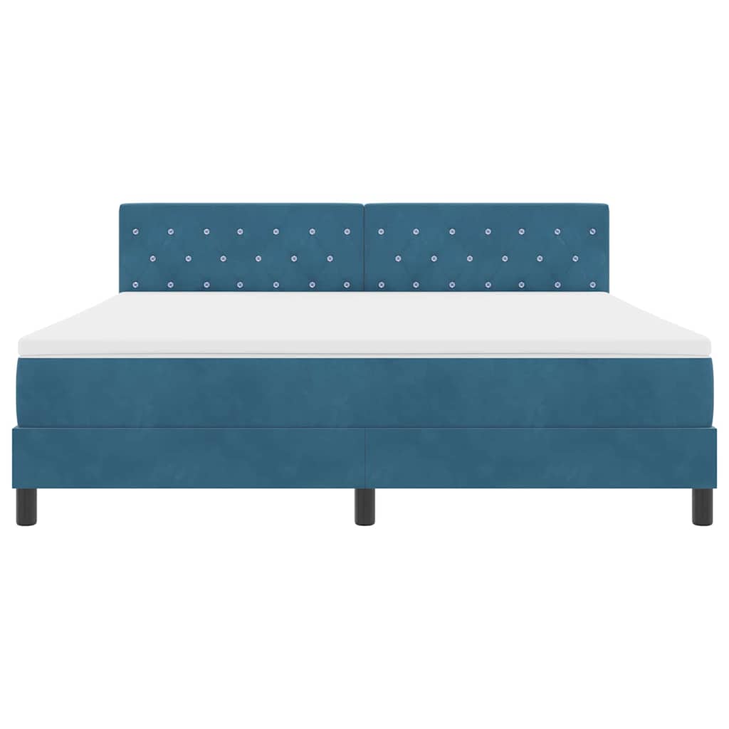 LED Box Spring Bed met matras Donkerblauw 180 x 200 cm Fluweel is nu te koop bij PeponiXL, paradijselijk wonen!