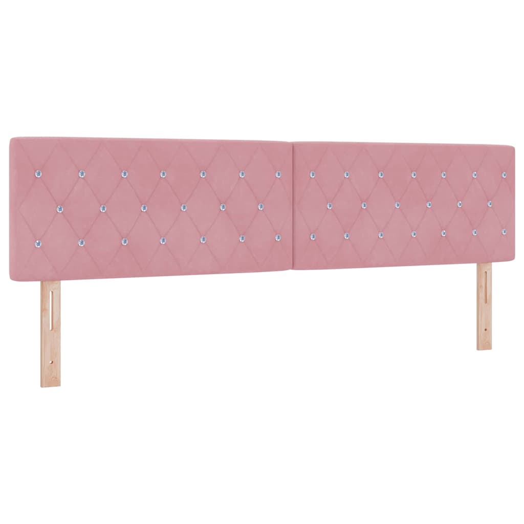 LED Box Spring Bed met matras met LED Roze 180 x 200 cm Fluweel is nu te koop bij PeponiXL, paradijselijk wonen!