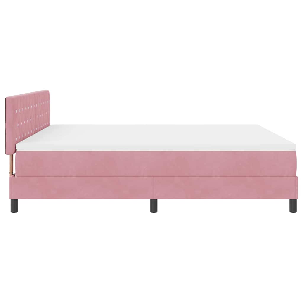 LED Box Spring Bed met matras met LED Roze 180 x 200 cm Fluweel is nu te koop bij PeponiXL, paradijselijk wonen!