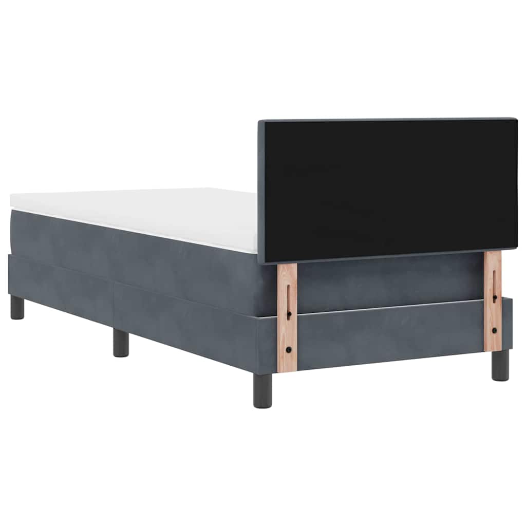 LED Box Spring Bed met matras Donkergrijs 100 x 200 cm Fluweel is nu te koop bij PeponiXL, paradijselijk wonen!