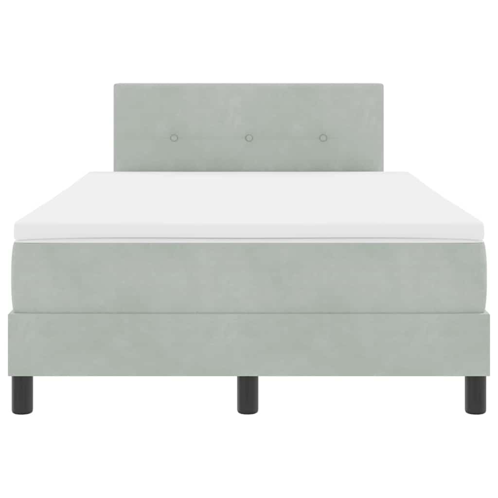 LED Box Spring Bed met matras Lichtgrijs 120 x 190 cm Fluweel is nu te koop bij PeponiXL, paradijselijk wonen!