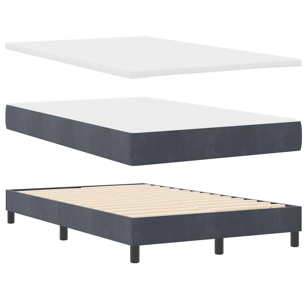 LED Box Spring Bed met matras Donkergrijs 120 x 190 cm Fluweel is nu te koop bij PeponiXL, paradijselijk wonen!