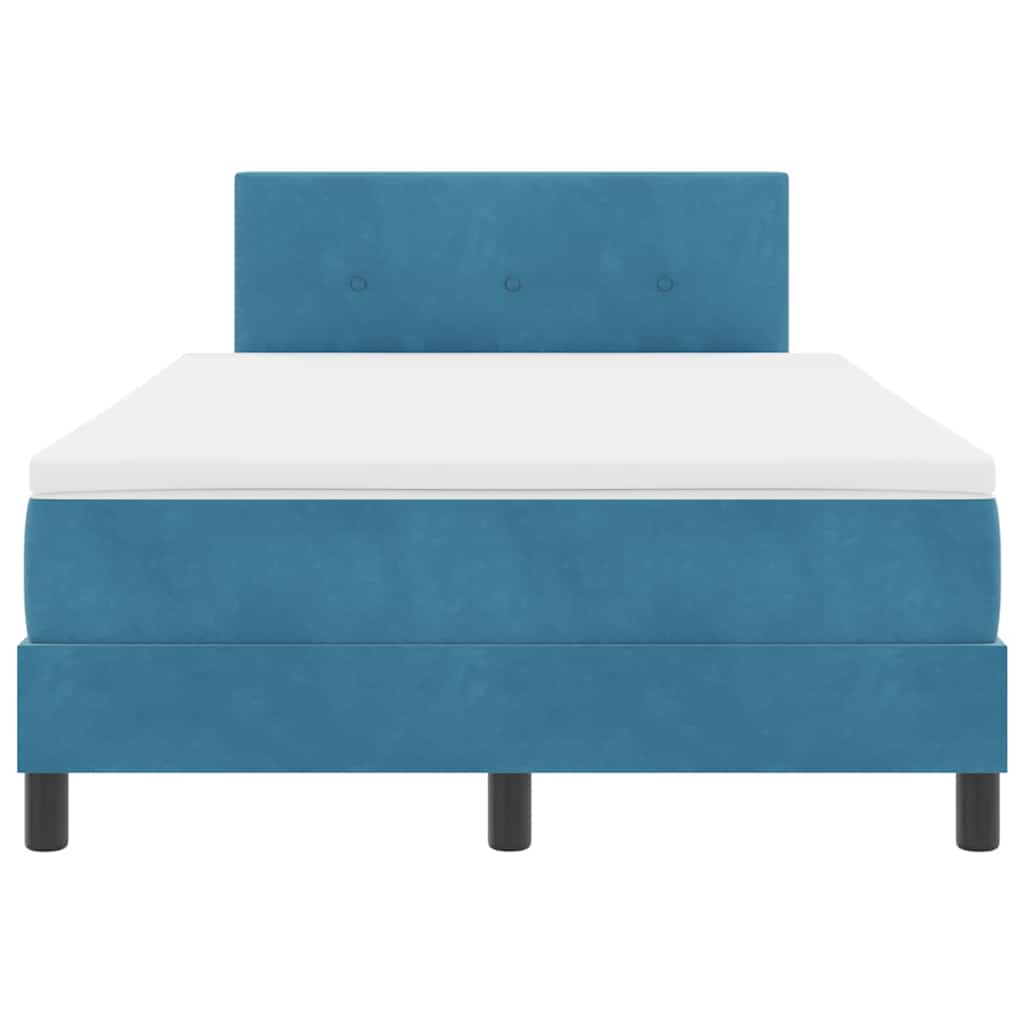 LED Box Spring Bed met matras Blauw 120 x 190 cm Fluweel is nu te koop bij PeponiXL, paradijselijk wonen!
