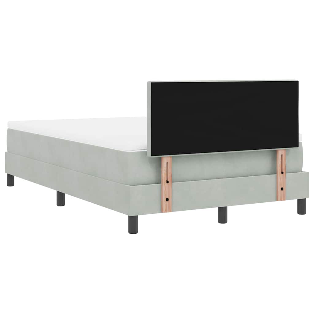 LED Box Spring Bed met matras Lichtgrijs 120 x 200 cm Fluweel is nu te koop bij PeponiXL, paradijselijk wonen!