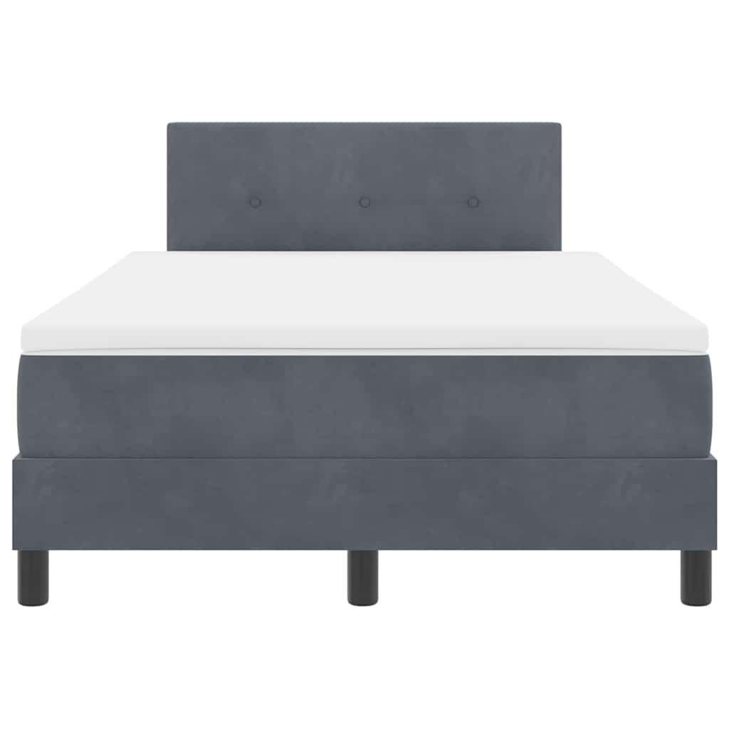 LED Box Spring Bed met matras Donkergrijs 120 x 200 cm Fluweel is nu te koop bij PeponiXL, paradijselijk wonen!