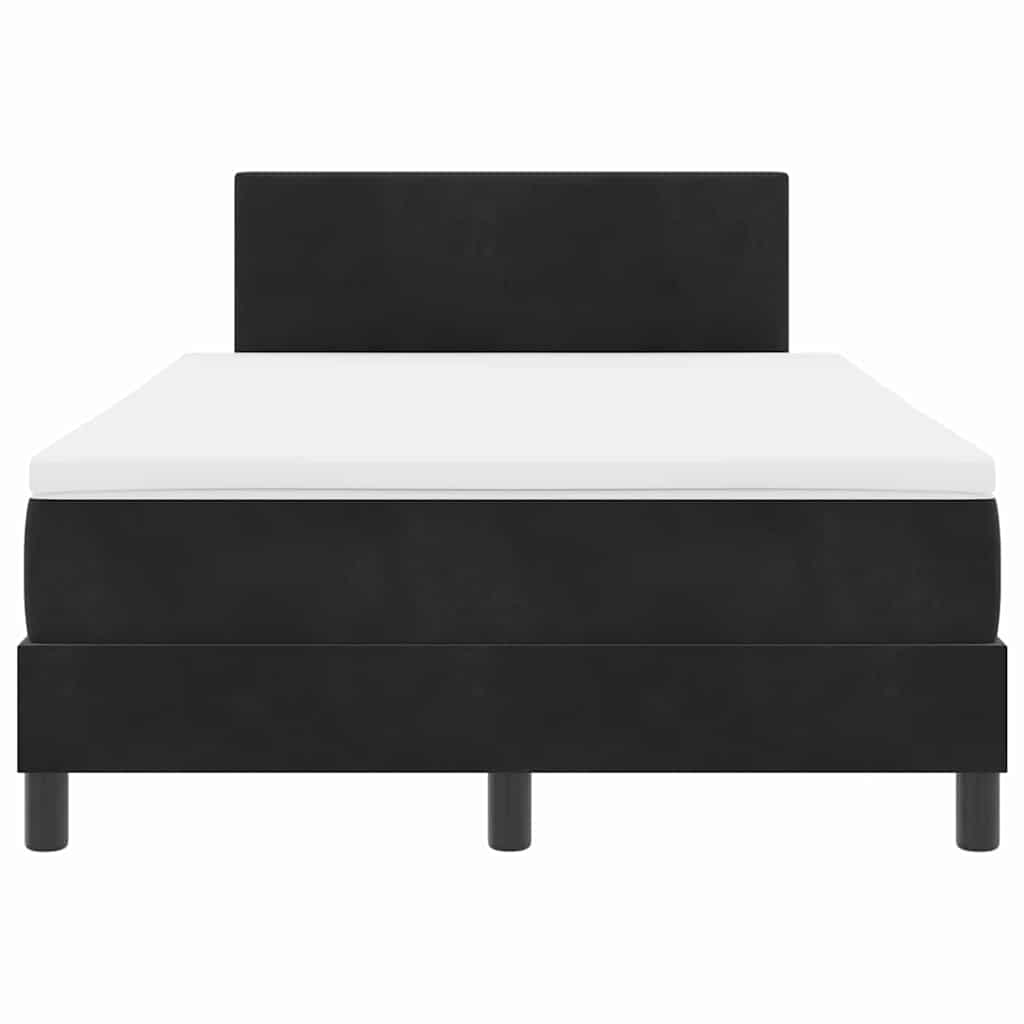 LED Box Spring Bed met matras Zwart 120 x 200 cm Fluweel is nu te koop bij PeponiXL, paradijselijk wonen!