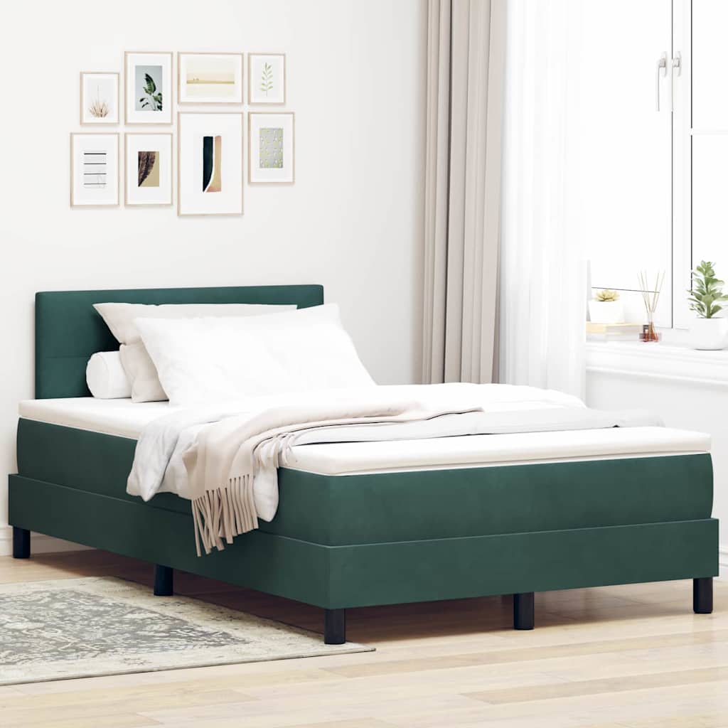 LED Box Spring Bed met matras Donkergroen 120 x 200 cm Fluweel is nu te koop bij PeponiXL, paradijselijk wonen!
