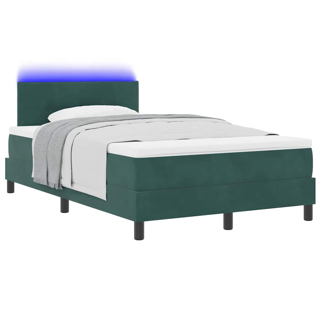 LED Box Spring Bed met matras Donkergroen 120 x 200 cm Fluweel is nu te koop bij PeponiXL, paradijselijk wonen!