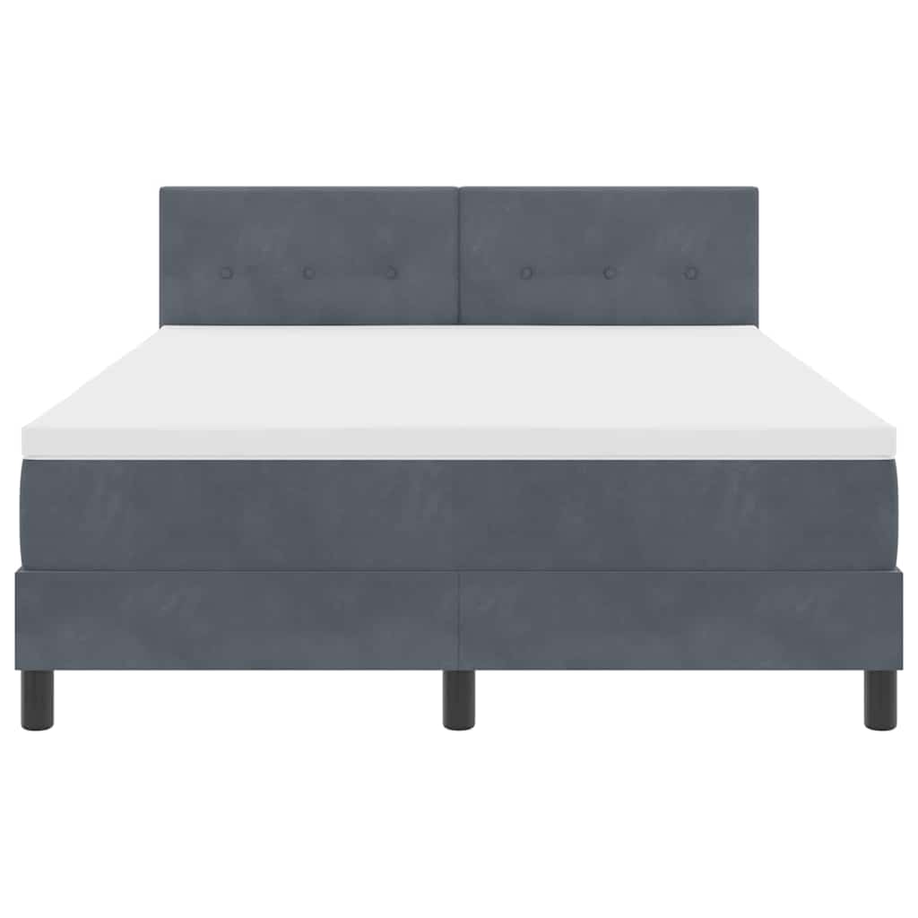 LED Box Spring Bed met matras Donkergrijs 140 x 190 cm Fluweel is nu te koop bij PeponiXL, paradijselijk wonen!